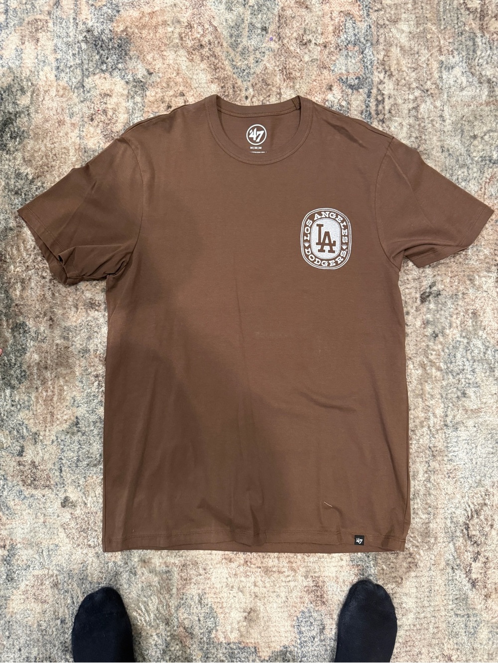 47 Los Angeles Dodgers Brown Short Sleeve Logo Tee